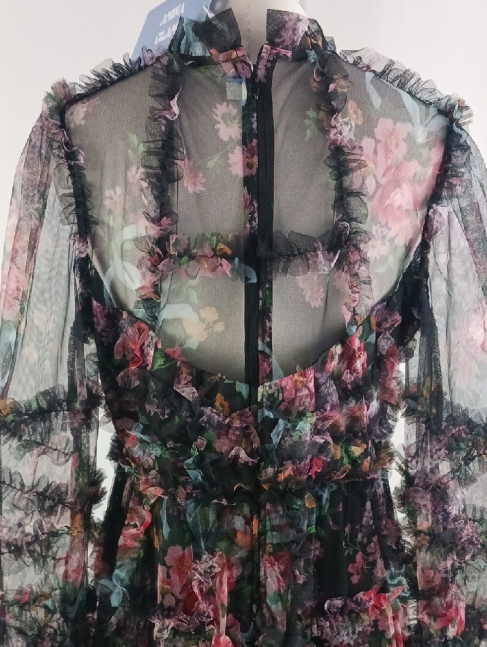 AMINA GLAM FLORAL RUFFLE DRESS. - Picture 6 of 11